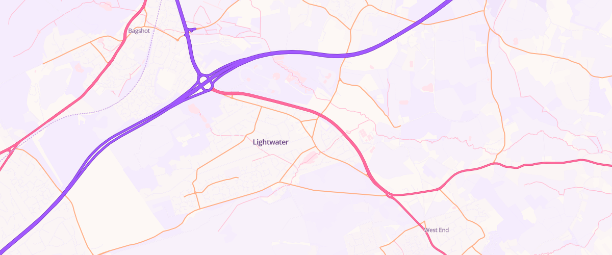 Map showing the location of Lightwater Sf Connect