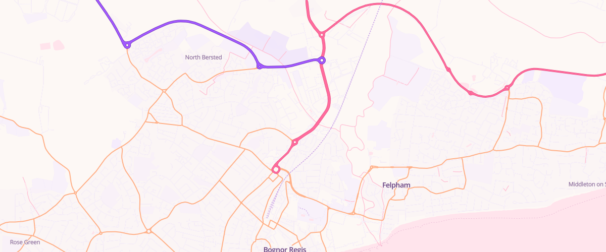 Map showing the location of Bognor Regis Superstore Petrol