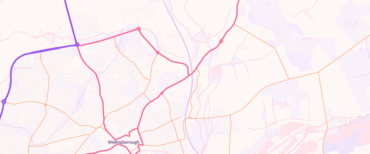 Map showing the location of Shell Wellingborough