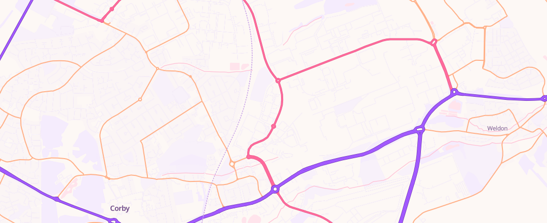Map showing M And A Cars, Corby