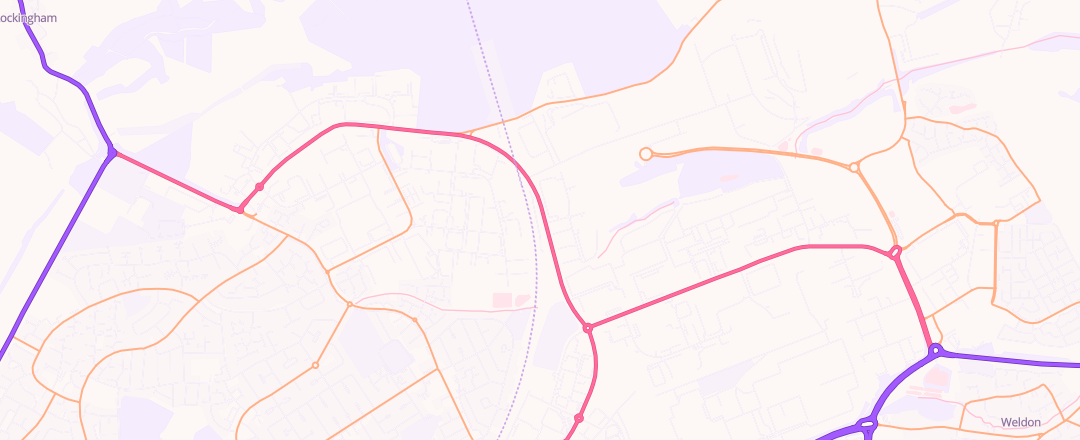 Map showing Corby Mot Testing Centre, Corby