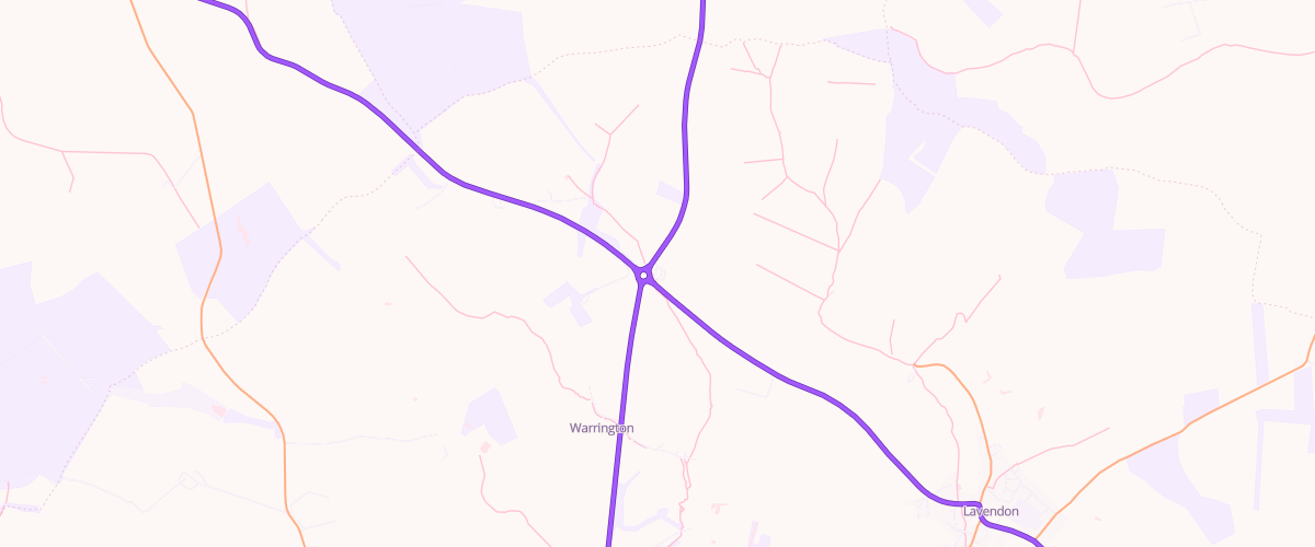 Map showing the location of Welcome Break Three Counties