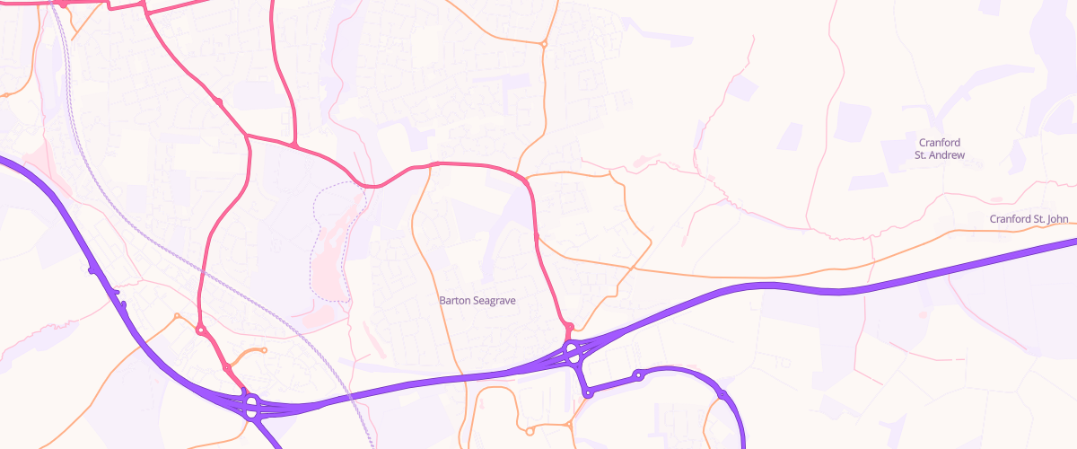Map showing the location of Shell Co-Op Barton Seagrave