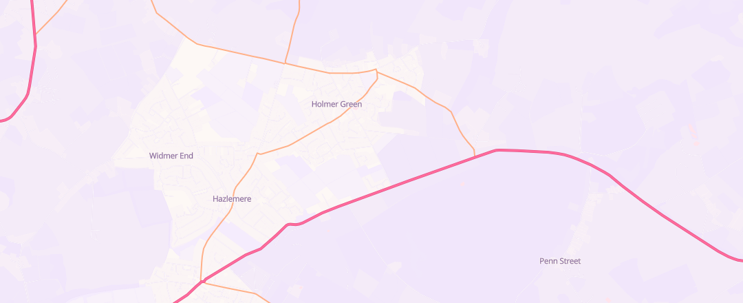 Map showing Holmer Green Service Centre, High Wycombe