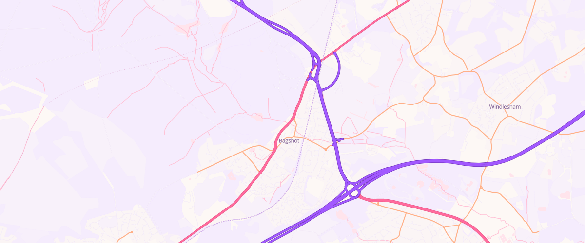 Map showing the location of Bagshot Sf Connect