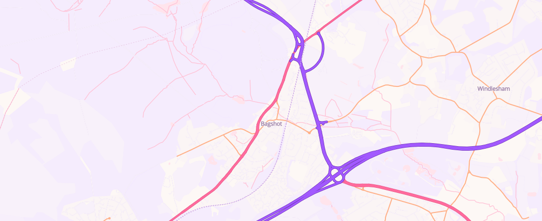 Map showing Bagshot Garage, Bagshot