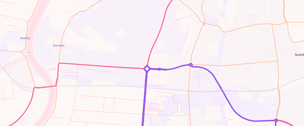 Map showing the location of Scunthorpe Extra Petrol Filling