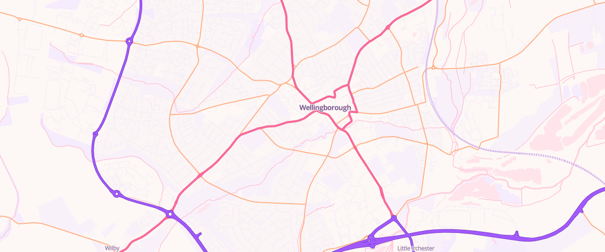 Map showing the location of Mfg Morrisons Wellingborough