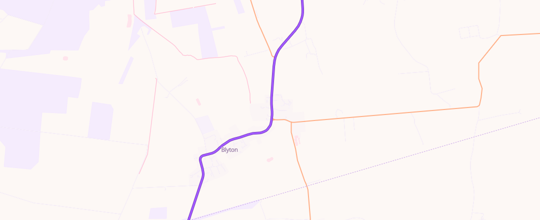 Map showing Blyton Service Station, Gainsborough
