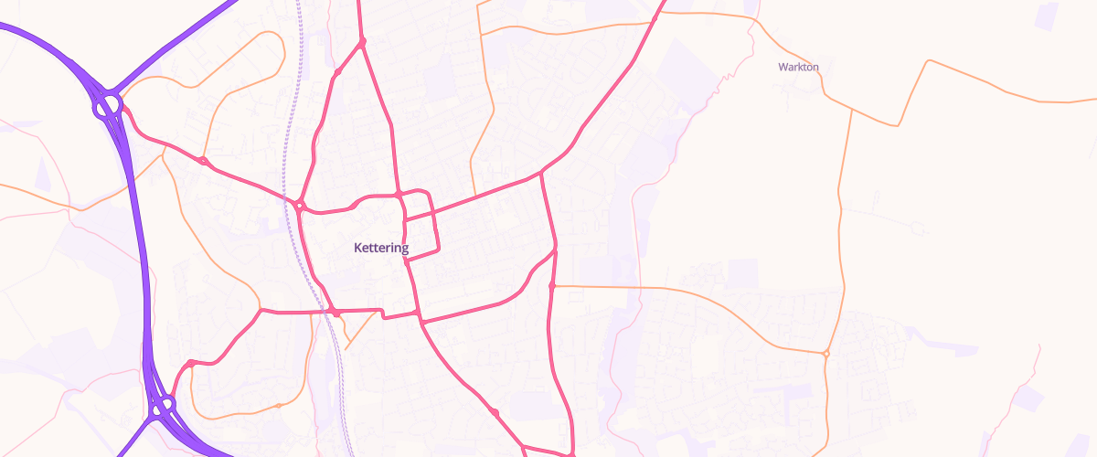 Map showing the location of Kettering Windmill Ave Esso