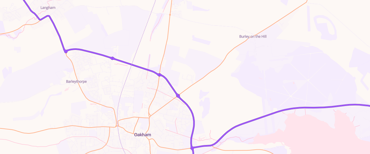 Map showing the location of Our Coop Oakham