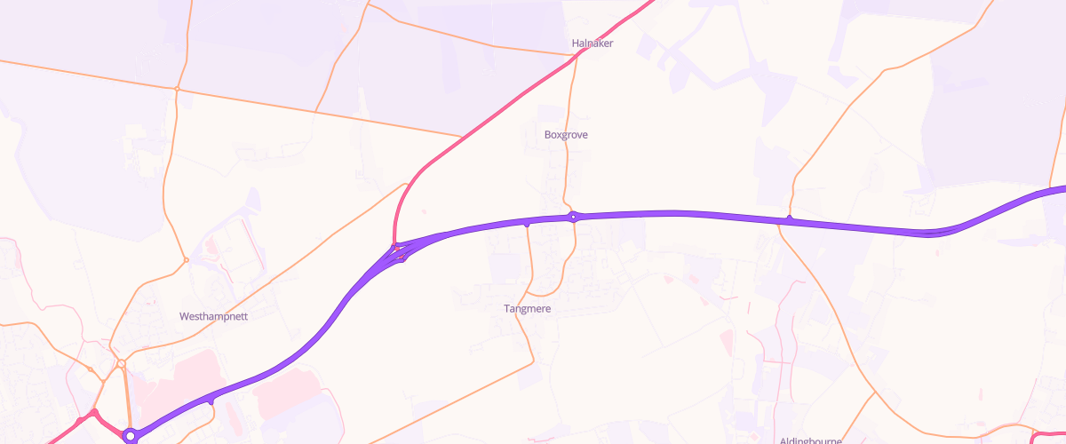 Map showing the location of Asda Tangmere Express Petrol