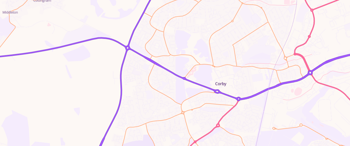 Map showing the location of Shell Corby