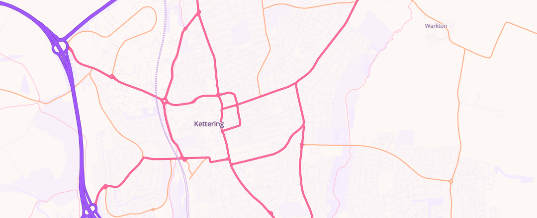 Map showing A B Autos, Kettering