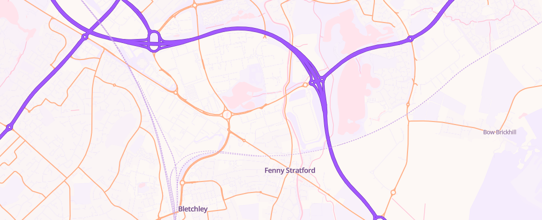 Map showing Formula One Autocentre, Milton Keynes