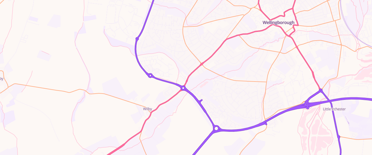 Map showing the location of Sainsburys Wellingborough