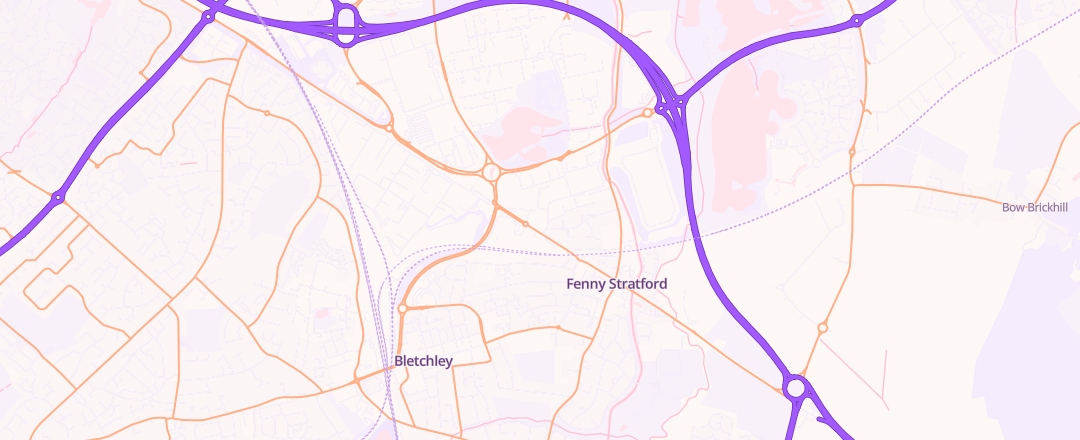 Map showing Perrys Motor Sales Ltd, Milton Keynes