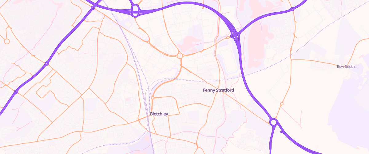 Map showing the location of Milton Keynes Bletchley Extra