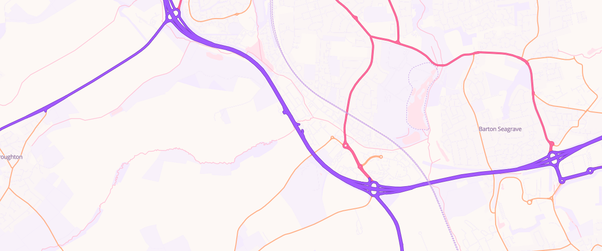 Map showing the location of Kettering East Sf Connect