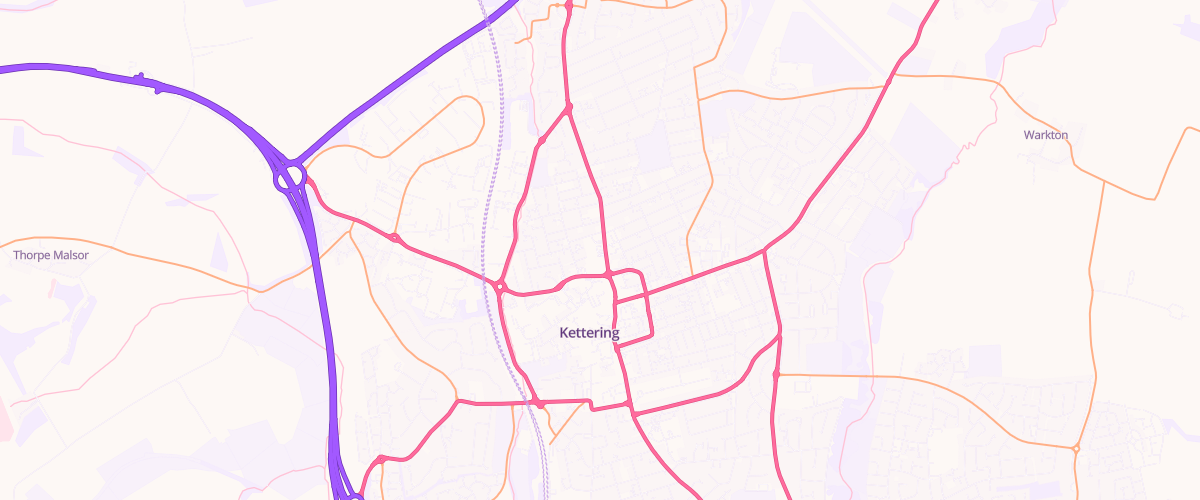 Map showing the location of Sainsburys Kettering