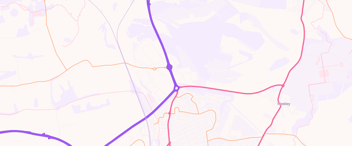 Map showing the location of Asda Kettering Express Petrol