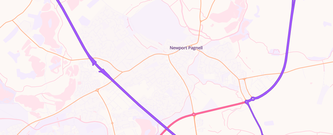 Map showing Kwik - Fit, Newport Pagnell