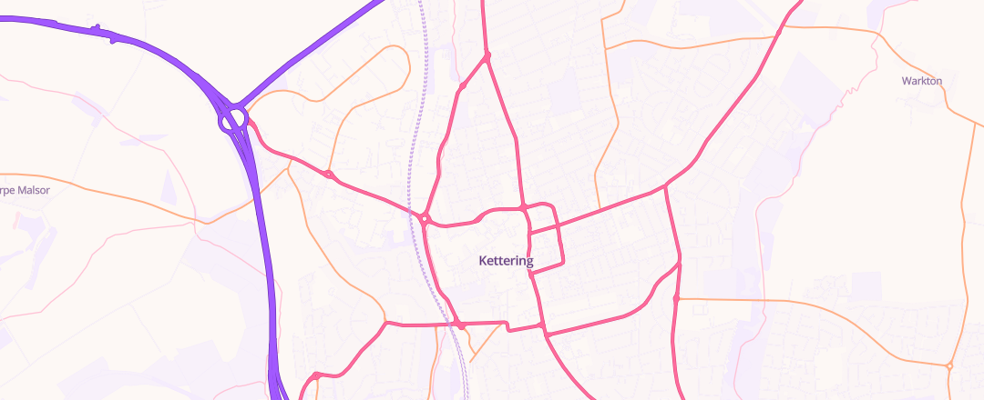 Map showing Moto Duo Ltd, Kettering