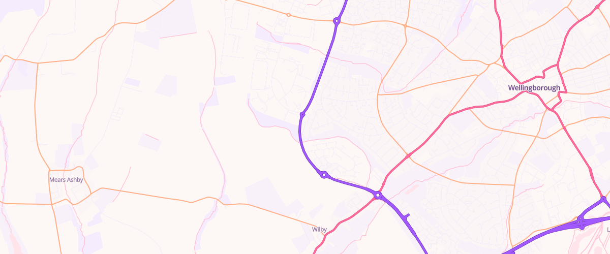 Map showing the location of Asda Wellingborough Express Petrol