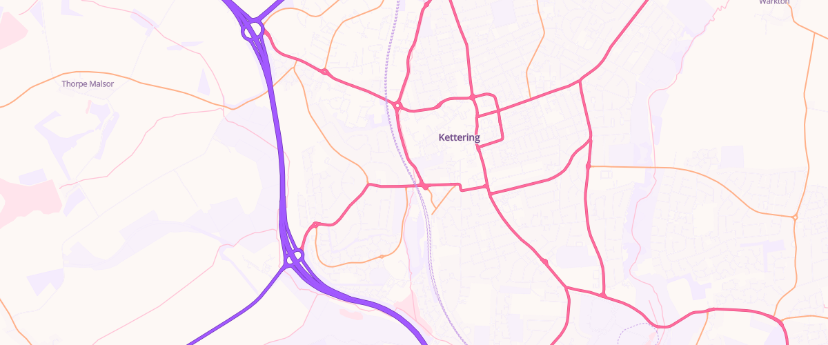 Map showing the location of Mfg Morrisons Kettering