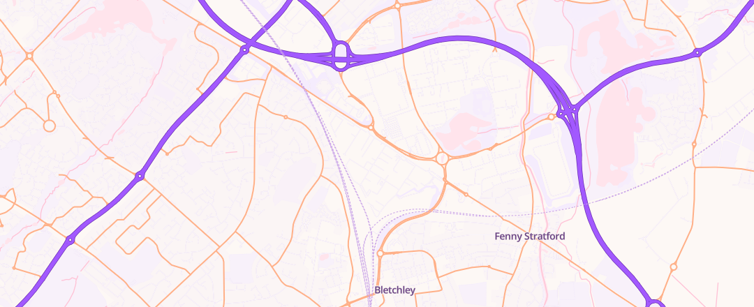 Map showing Various, Milton Keynes