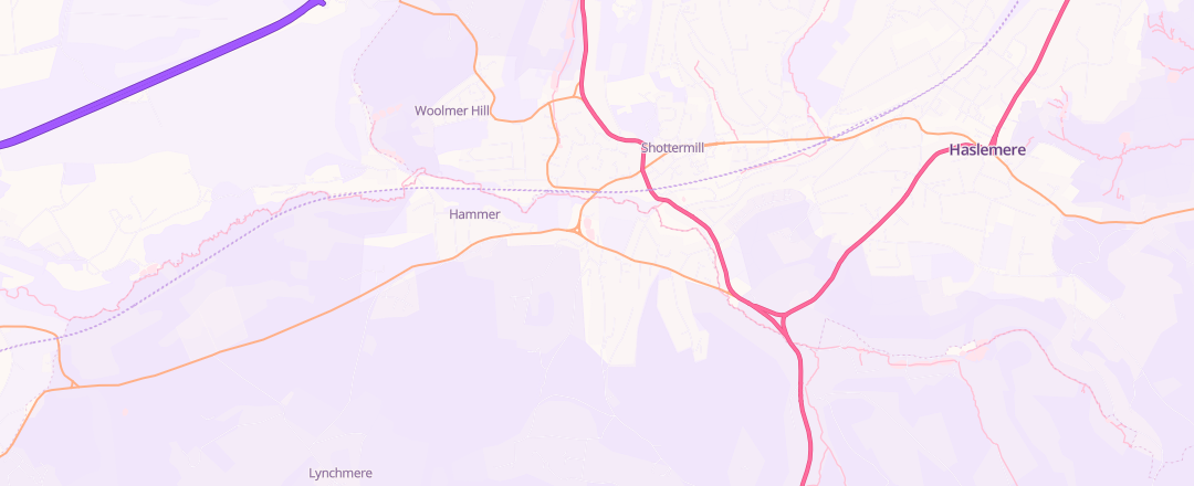 Map showing Arnolds Garage, Haslemere