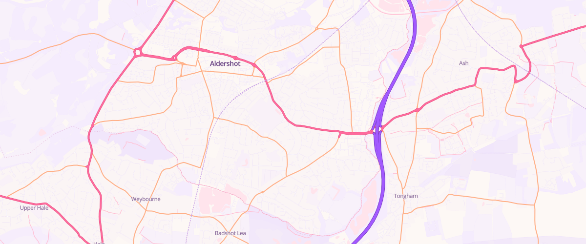 Map showing the location of Mfg Aldershot