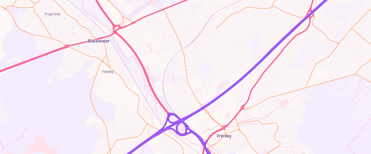 Map showing the location of Asda Frimley Road Express