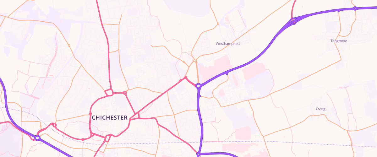 Map showing the location of Sainsburys Chichester