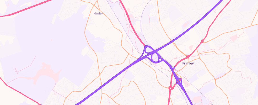 Map showing Just Mots, Camberley
