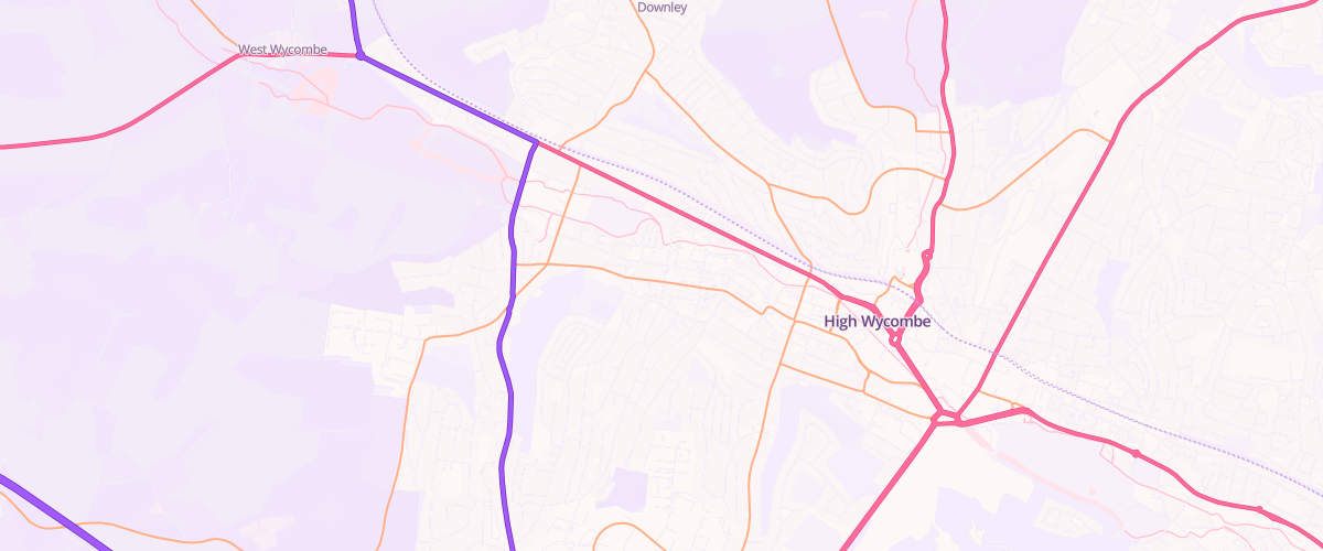 Map showing the location of Desborough Park