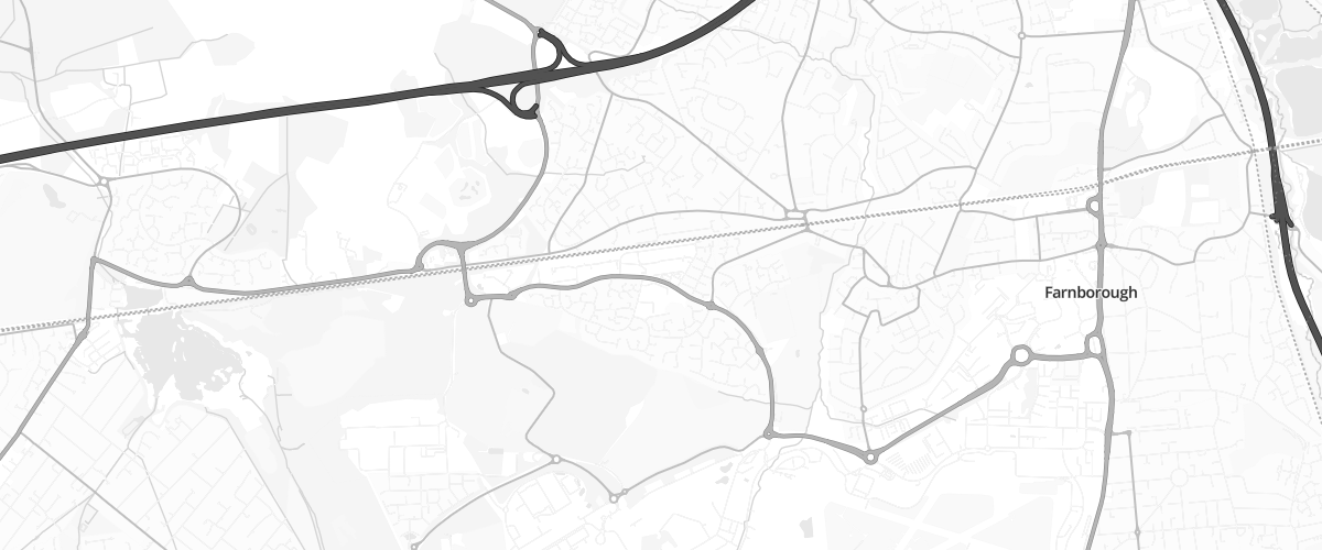 Map showing the location of Mfg Morrisons Farnborough Southwood
