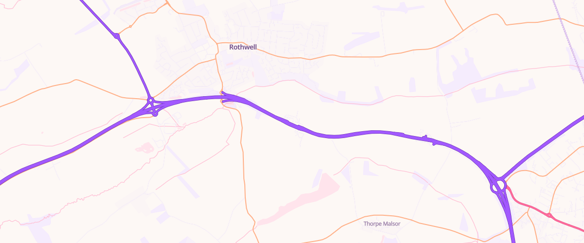 Map showing the location of Asda Rothwell Express Petrol