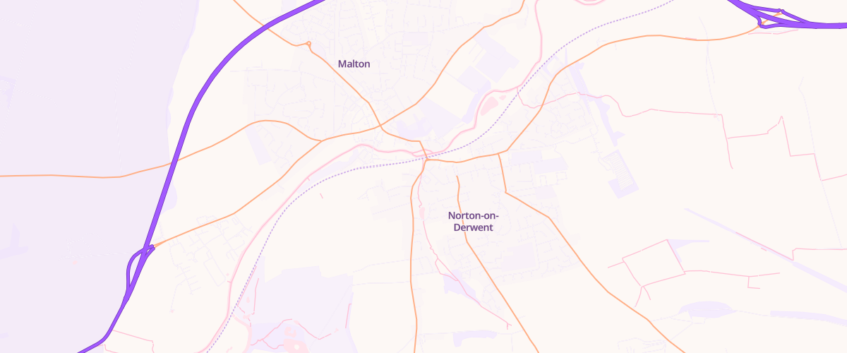 Map showing the location of Norton-On-Derwent Sfc