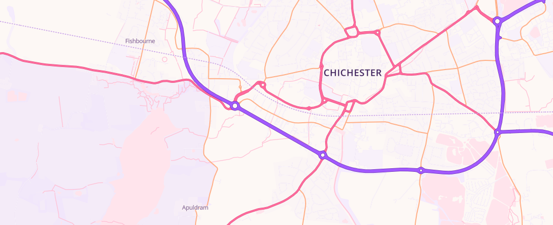 Map showing Hendy Ford, Chichester