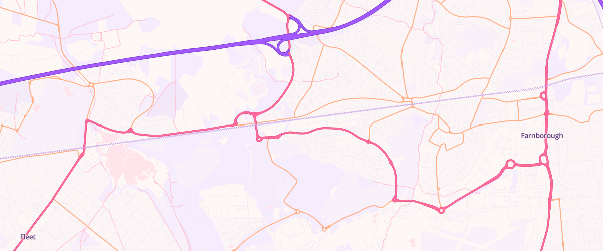 Map showing the location of Mfg Morrisons Farnborough Southwood