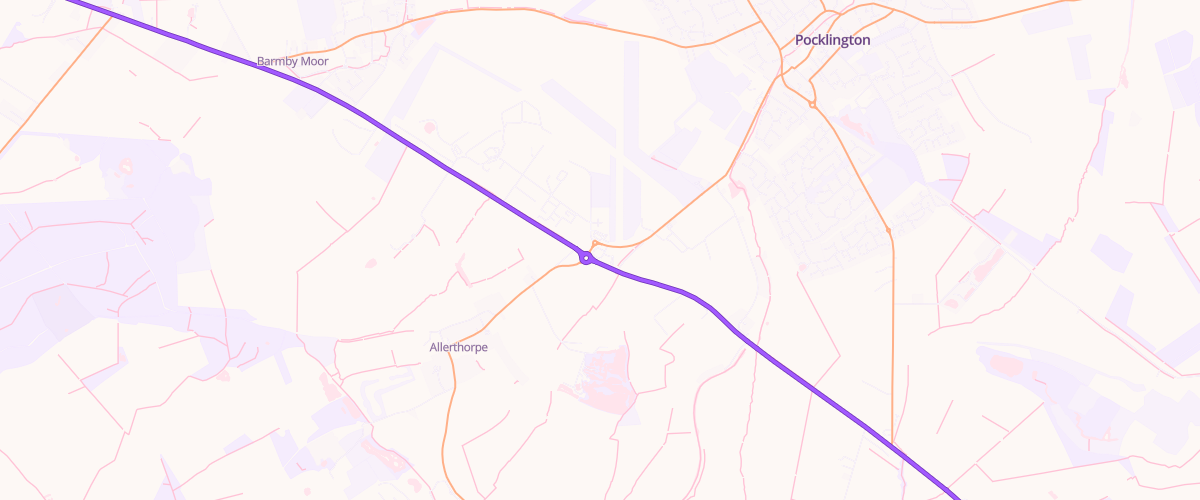 Map showing the location of Pocklington Services