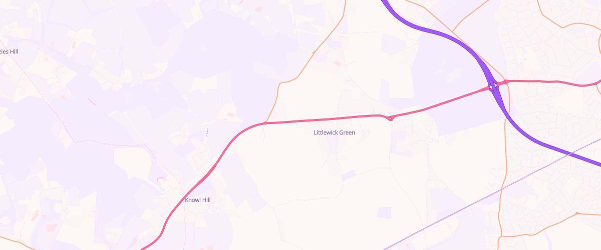 Map showing the location of Littlewick Green Service Station