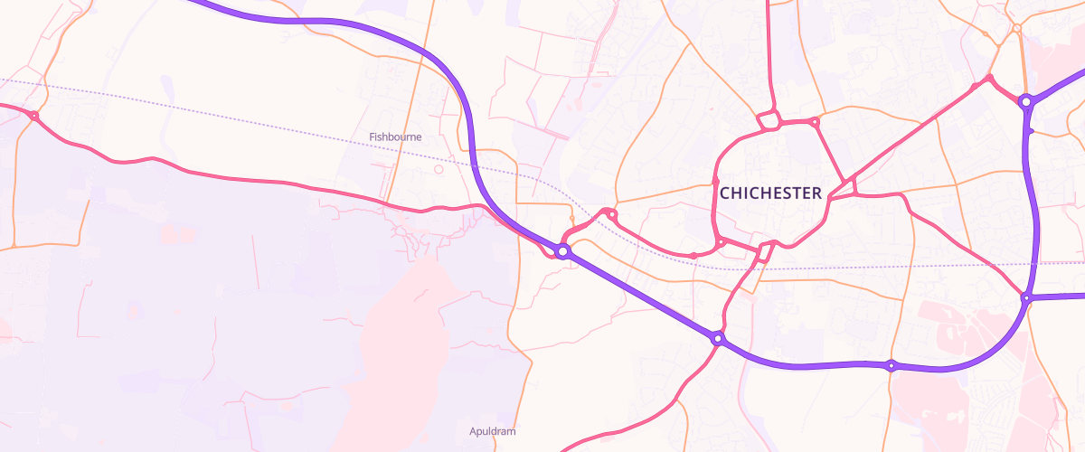 Map showing the location of Chichester Extra Petrol Filling