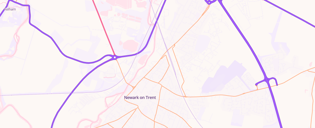 Map showing Chapples Autos, Newark