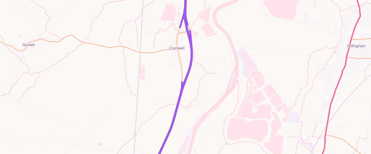 Map showing the location of Welcome Break Cromwell