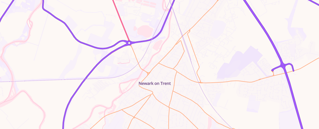 Map showing M Peet Ltd, Newark
