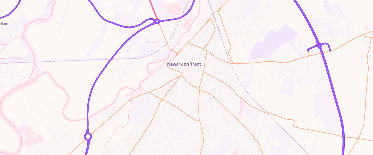 Map showing the location of Asda Newark Supercentre