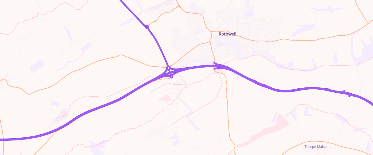 Map showing the location of Welcome Break Rothwell