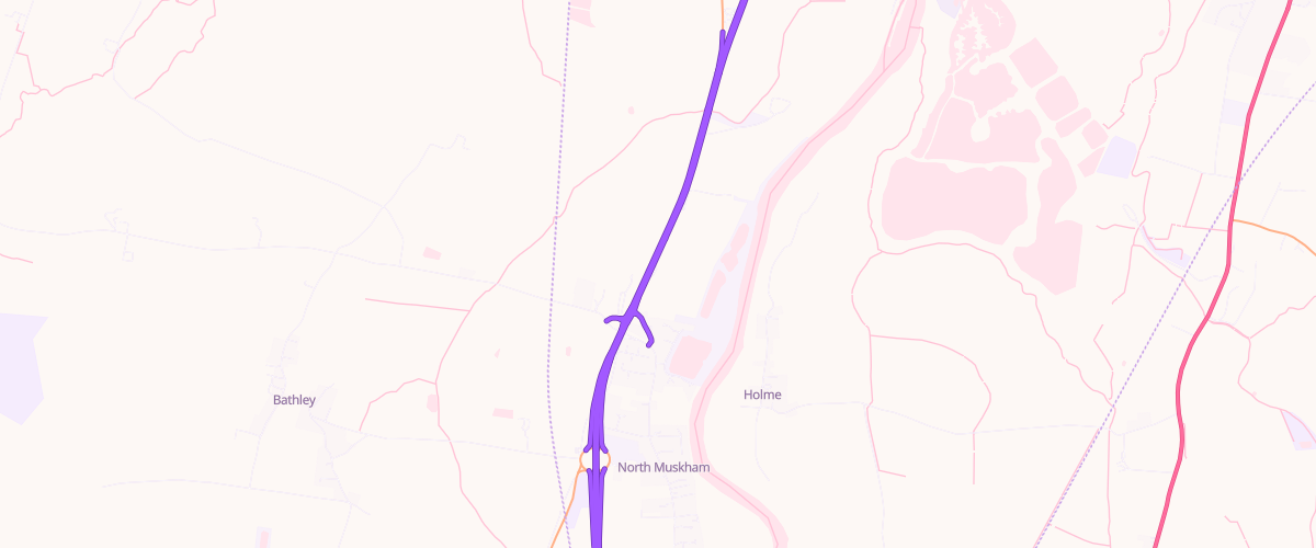 Map showing the location of Welcome Break Muskham